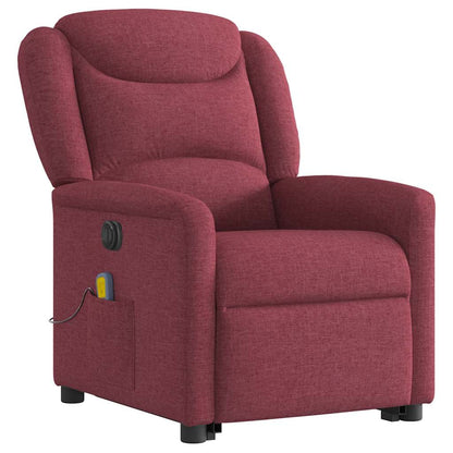 vidaXL Fauteuil de massage électrique releveur rouge bordeaux en tissu