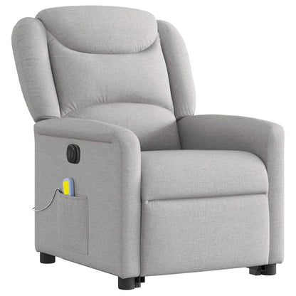 vidaXL Fauteuil de massage inclinable et releveur électrique Tissu gris nuage