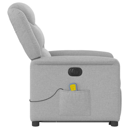 vidaXL Fauteuil de massage inclinable et releveur électrique Tissu gris nuage