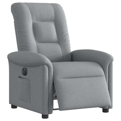 vidaXL Fauteuil relax électrique Gris clair Tissu