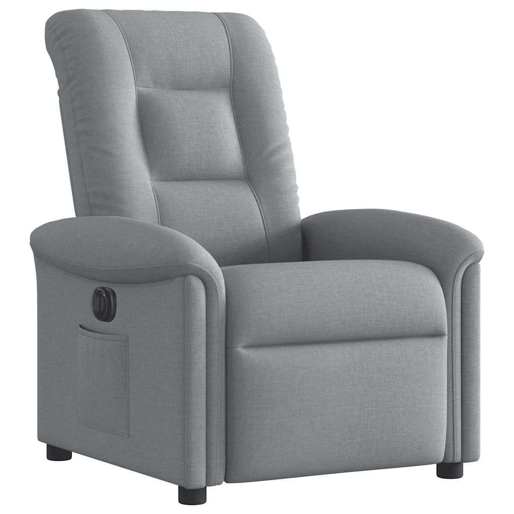 vidaXL Fauteuil relax électrique Gris clair Tissu