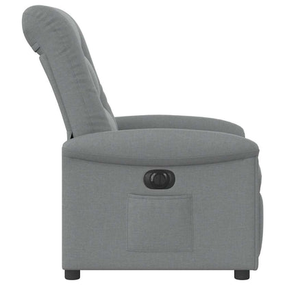 vidaXL Fauteuil relax électrique Gris clair Tissu