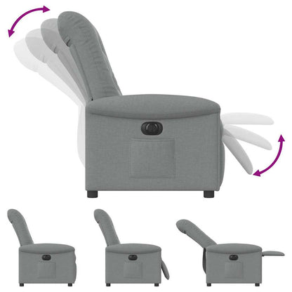 vidaXL Fauteuil relax électrique Gris clair Tissu