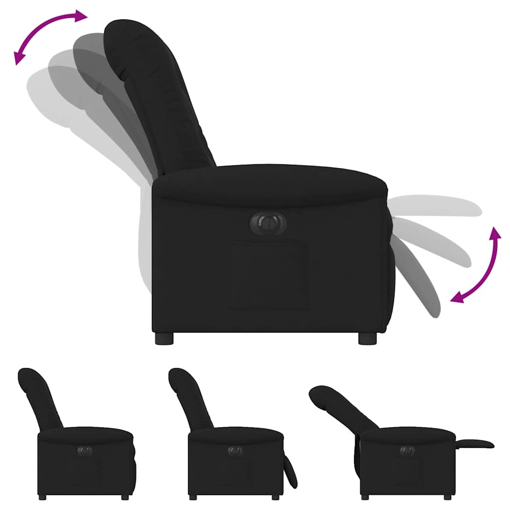 vidaXL Relaxsessel Elektrisch Schwarz Stoff