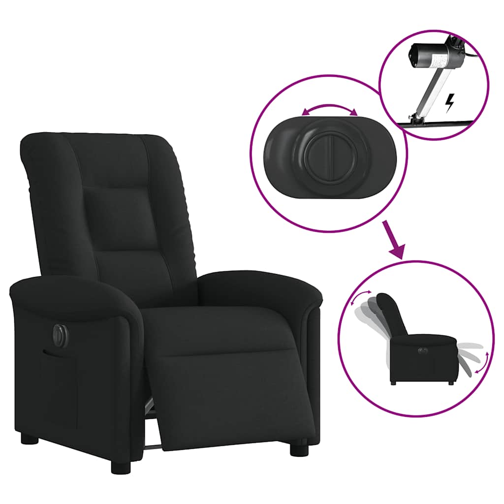 vidaXL Relaxsessel Elektrisch Schwarz Stoff