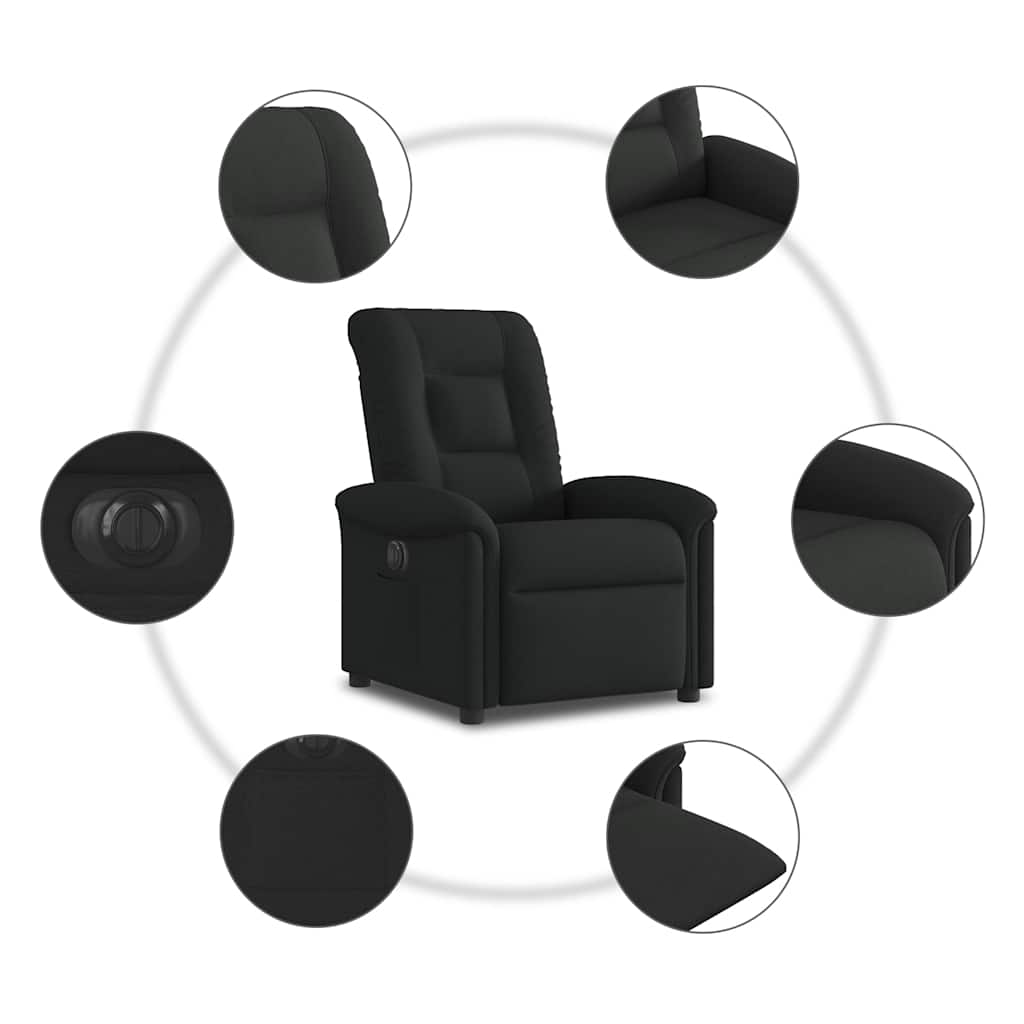 vidaXL Relaxsessel Elektrisch Schwarz Stoff