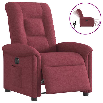 vidaXL Fauteuil relax électrique tissu rouge bordeaux
