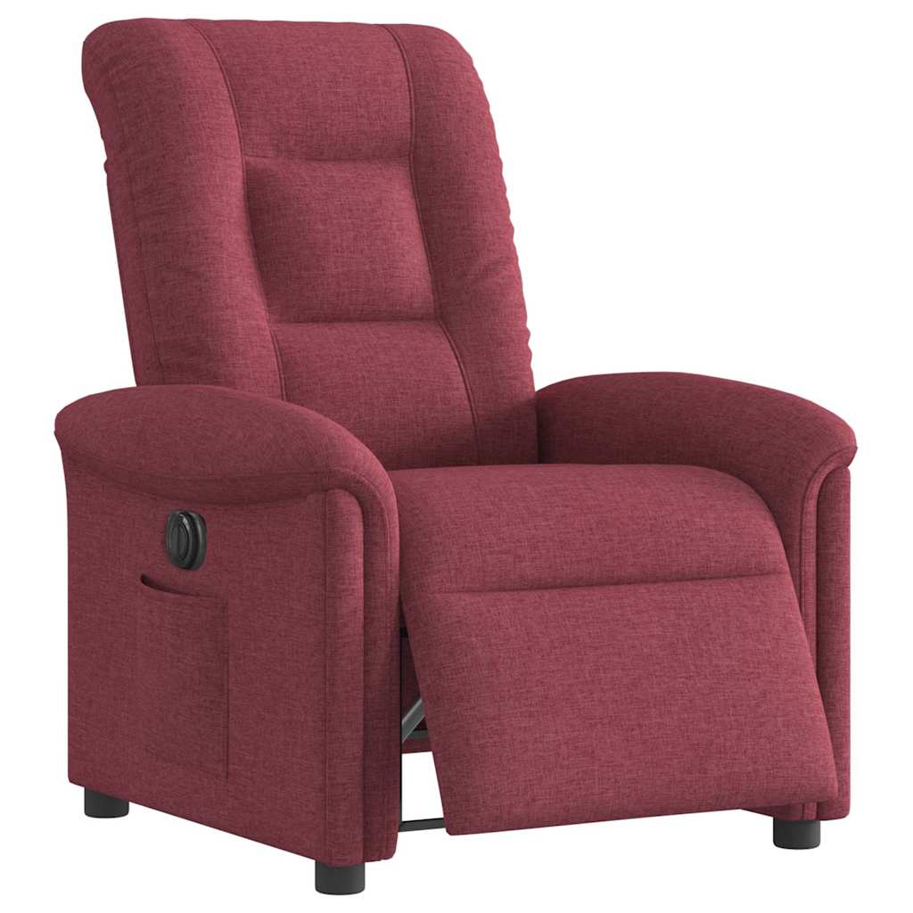 vidaXL Fauteuil relax électrique tissu rouge bordeaux