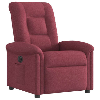vidaXL Fauteuil relax électrique tissu rouge bordeaux