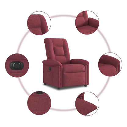 vidaXL Fauteuil relax électrique tissu rouge bordeaux