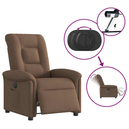 vidaXL Relaxsessel Elektrisch Braun Stoff