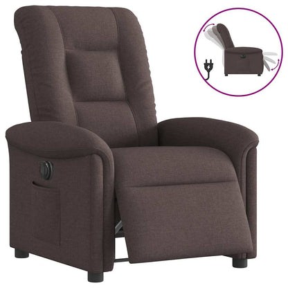 vidaXL Fauteuil relax électrique marron foncé en tissu