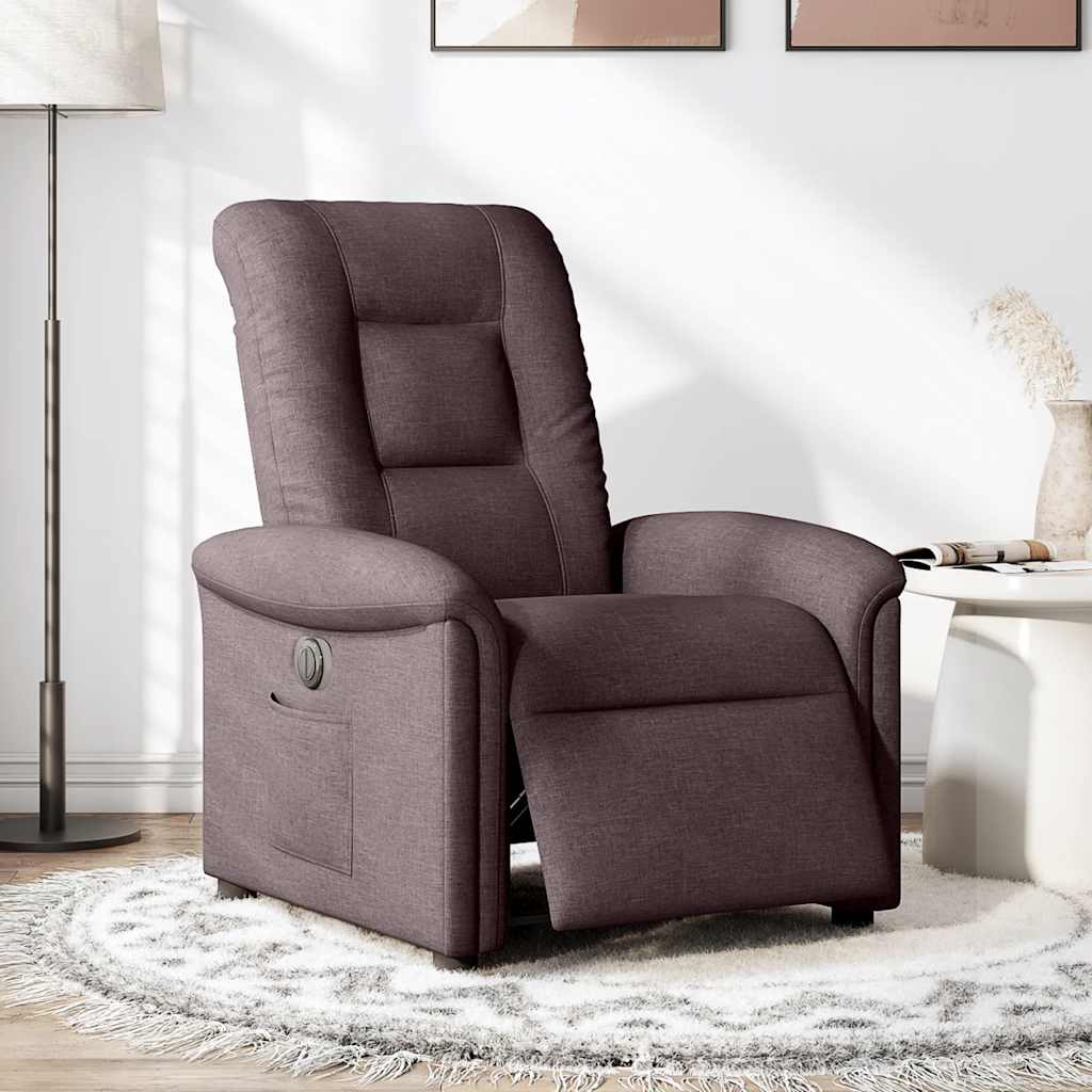 vidaXL Fauteuil relax électrique marron foncé en tissu