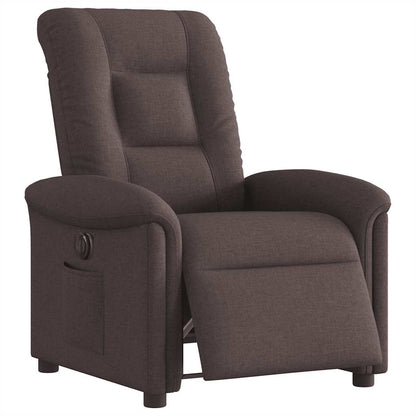 vidaXL Fauteuil relax électrique marron foncé en tissu
