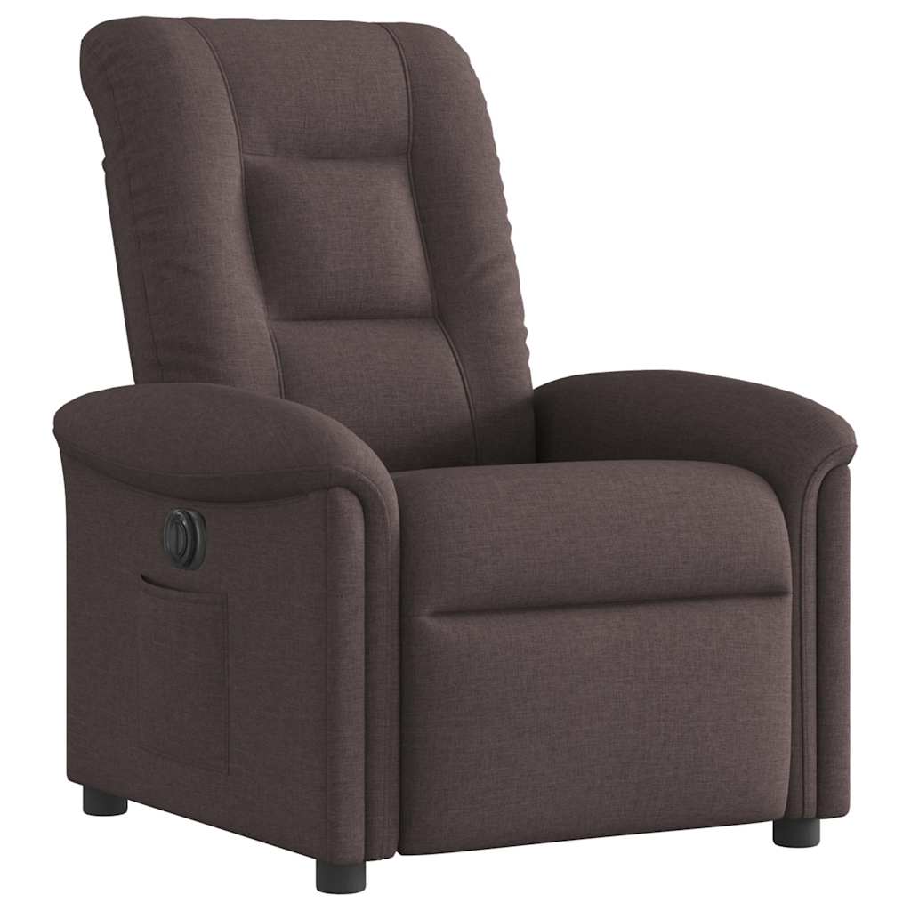vidaXL Fauteuil relax électrique marron foncé en tissu