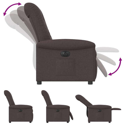 vidaXL Fauteuil relax électrique marron foncé en tissu