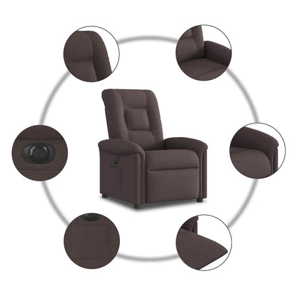 vidaXL Fauteuil relax électrique marron foncé en tissu