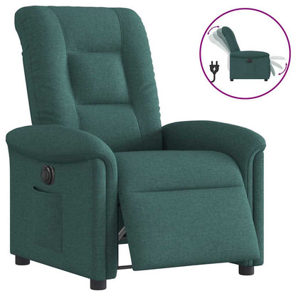 vidaXL Fauteuil relax électrique Vert foncé Tissu