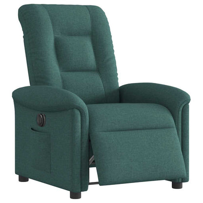 vidaXL Fauteuil relax électrique Vert foncé Tissu
