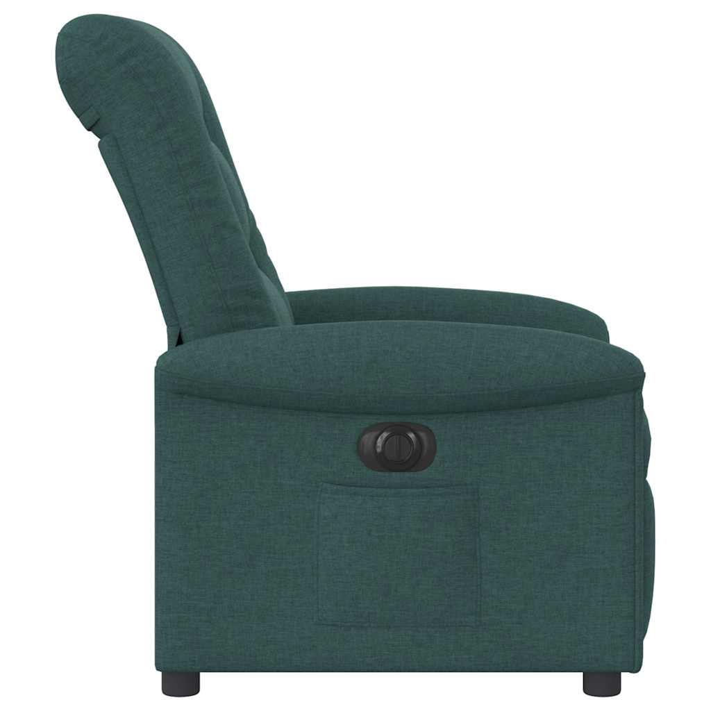 vidaXL Fauteuil relax électrique Vert foncé Tissu