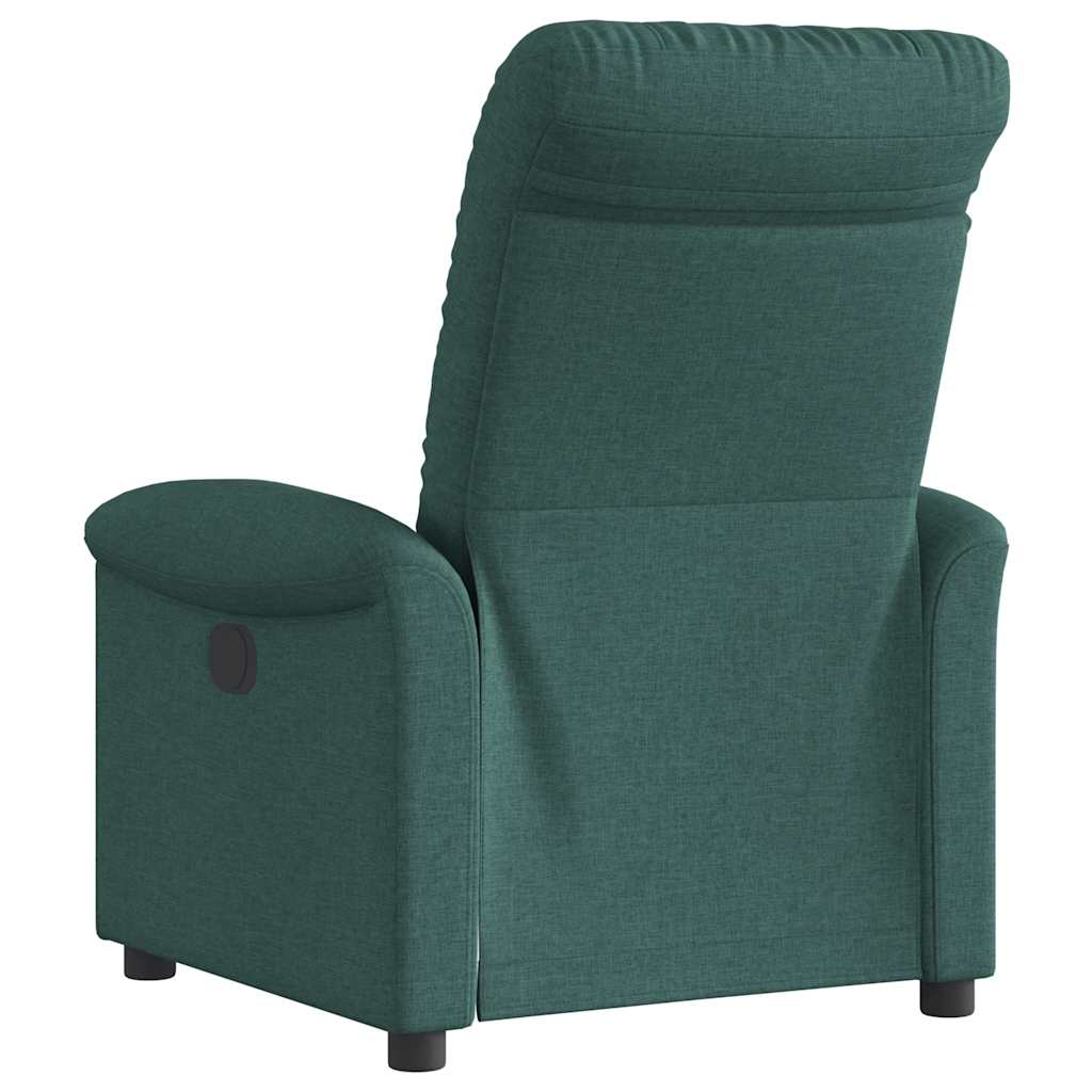 vidaXL Fauteuil relax électrique Vert foncé Tissu