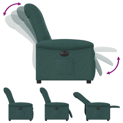 vidaXL Fauteuil relax électrique Vert foncé Tissu