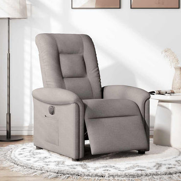 vidaXL Fauteuil relax électrique tissu taupe