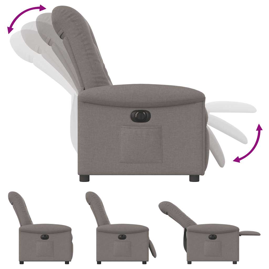 vidaXL Relaxsessel Elektrisch Taupe Stoff