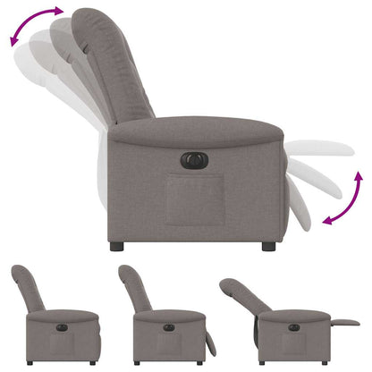 vidaXL Relaxsessel Elektrisch Taupe Stoff