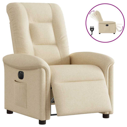 vidaXL Fauteuil de relaxation électrique crème tissu