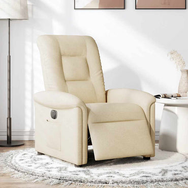 vidaXL Fauteuil de relaxation électrique crème tissu