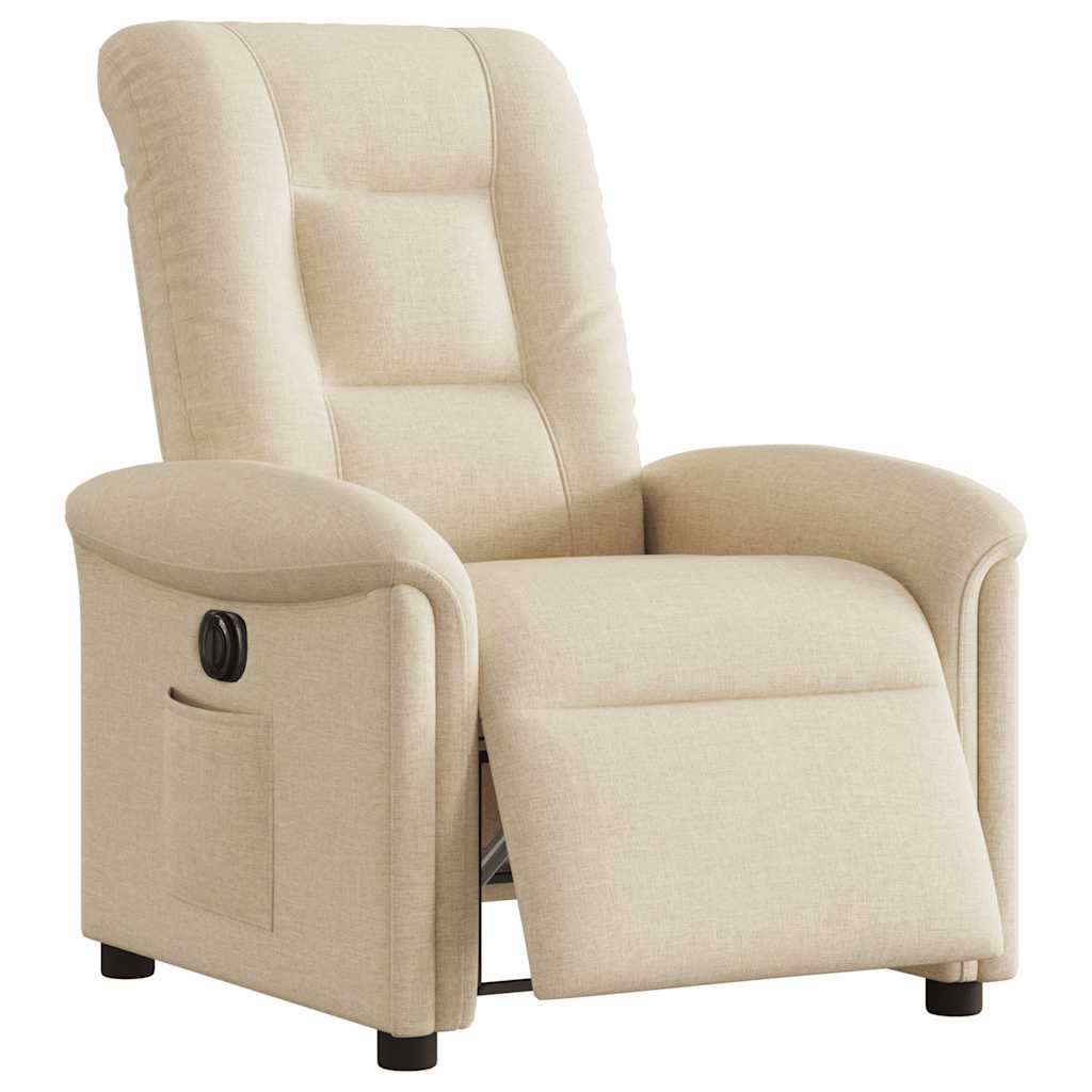 vidaXL Fauteuil de relaxation électrique crème tissu