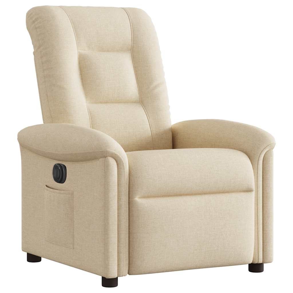 vidaXL Fauteuil de relaxation électrique crème tissu