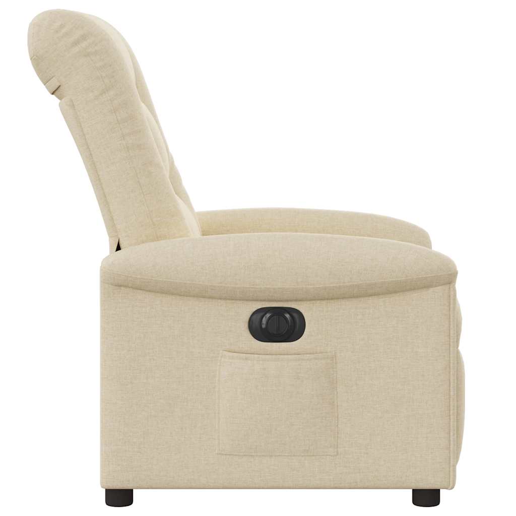vidaXL Fauteuil de relaxation électrique crème tissu