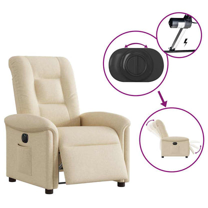 vidaXL Fauteuil de relaxation électrique crème tissu
