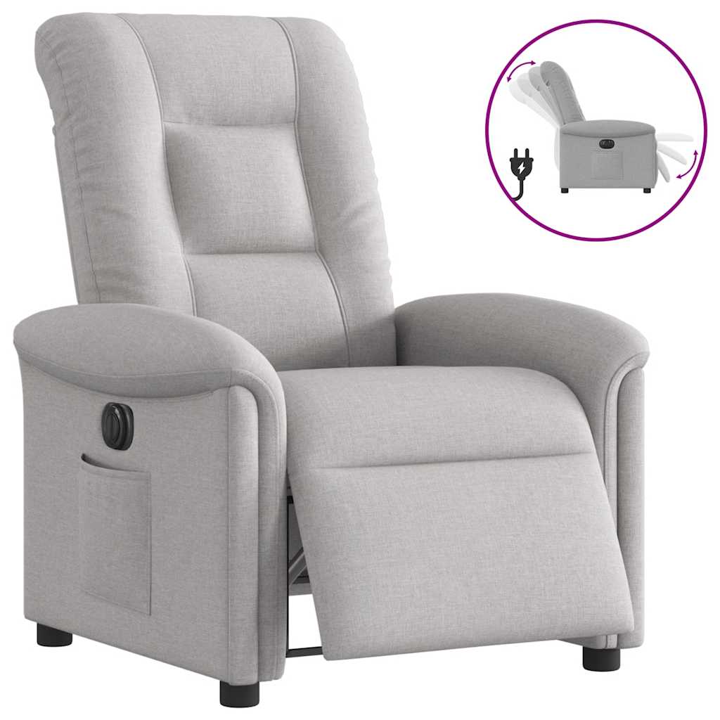 vidaXL Fauteuil relax électrique gris nuage en tissu