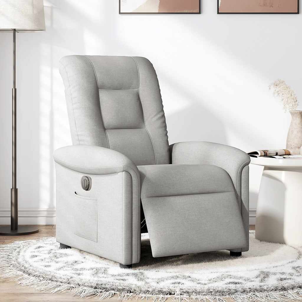 vidaXL Fauteuil relax électrique gris nuage en tissu