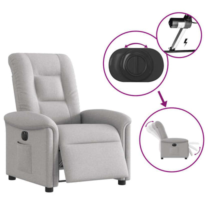 vidaXL Fauteuil relax électrique gris nuage en tissu