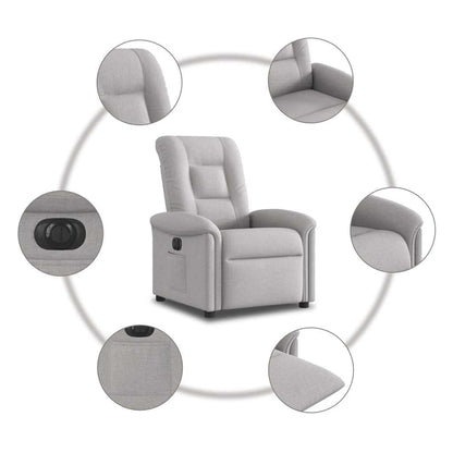 vidaXL Fauteuil relax électrique gris nuage en tissu