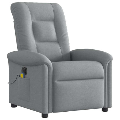 vidaXL Fauteuil de massage électrique Gris clair Tissu