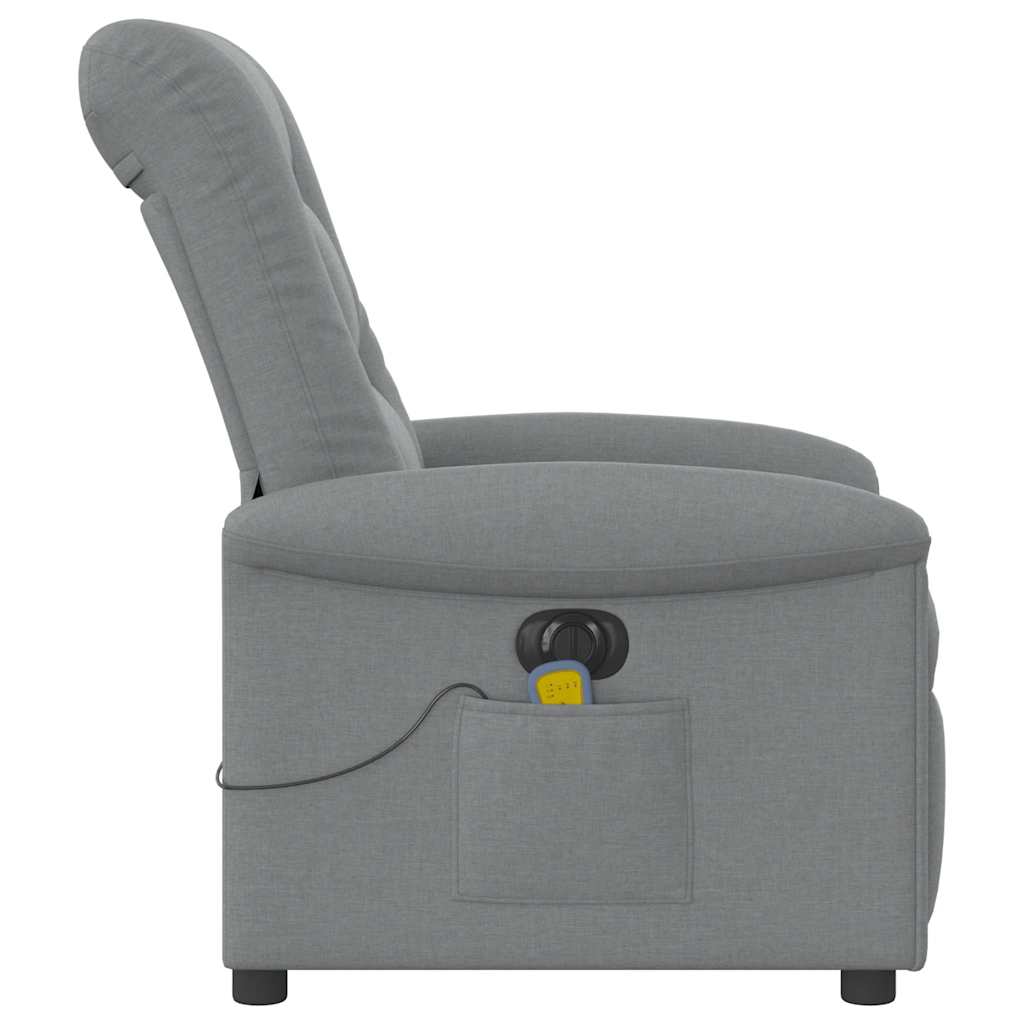 vidaXL Fauteuil de massage électrique Gris clair Tissu