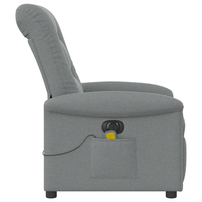 vidaXL Fauteuil de massage électrique Gris clair Tissu
