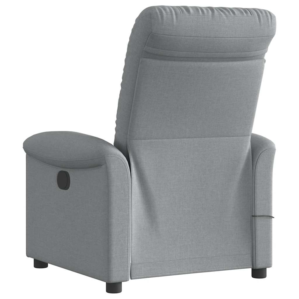 vidaXL Fauteuil de massage électrique Gris clair Tissu