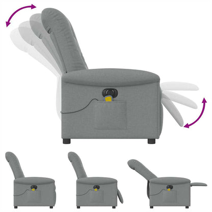 vidaXL Fauteuil de massage électrique Gris clair Tissu