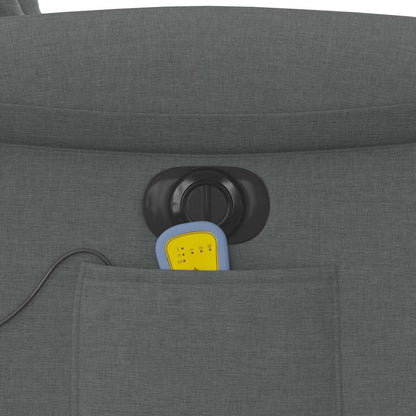 vidaXL Fauteuil de massage électrique Gris foncé Tissu