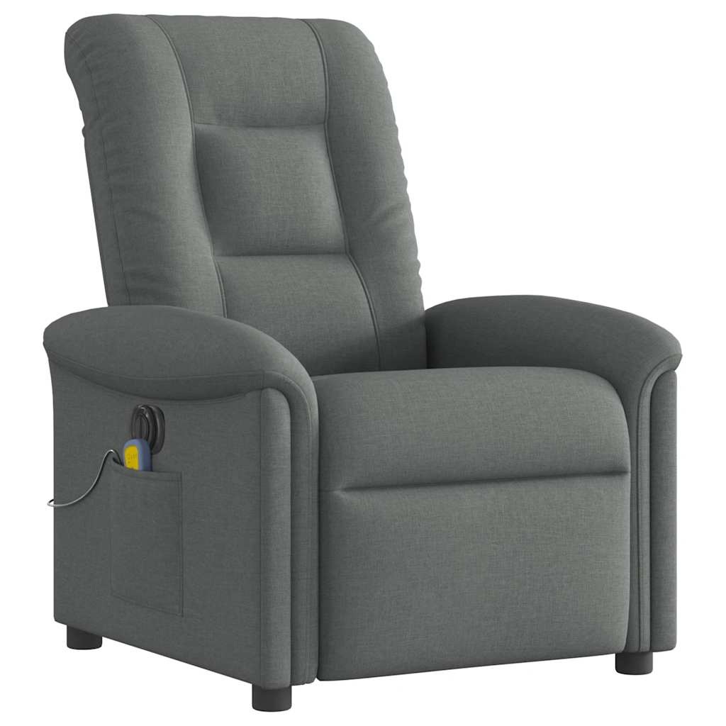 vidaXL Fauteuil de massage électrique Gris foncé Tissu