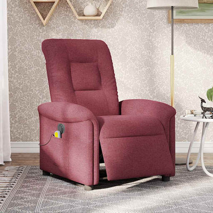 vidaXL Fauteuil de massage électrique en tissu rouge bordeaux