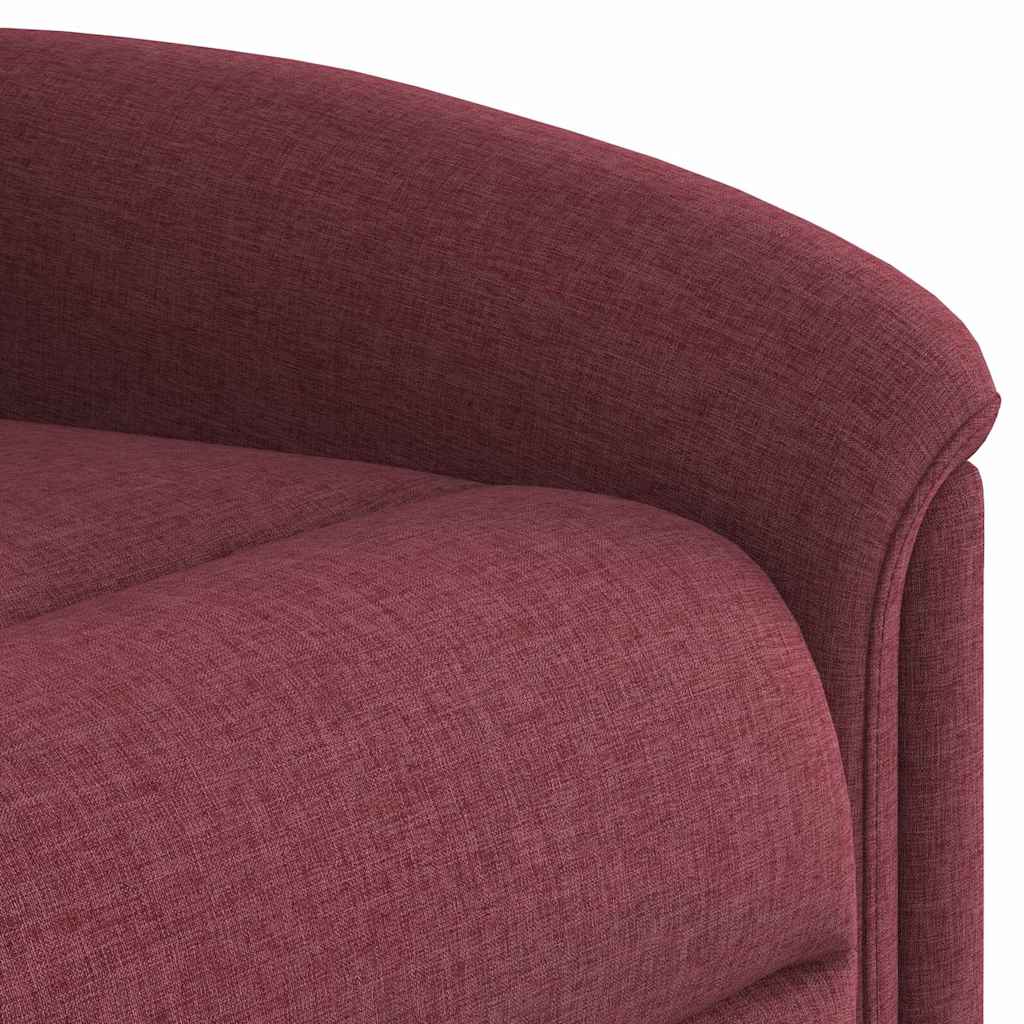 vidaXL Fauteuil de massage électrique en tissu rouge bordeaux