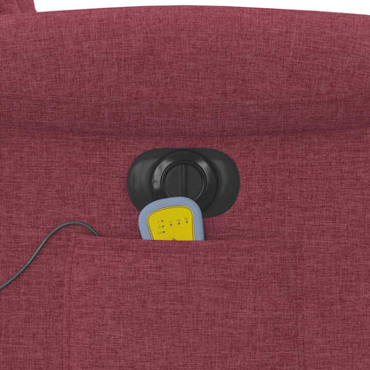 vidaXL Fauteuil de massage électrique en tissu rouge bordeaux