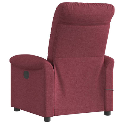 vidaXL Fauteuil de massage électrique en tissu rouge bordeaux